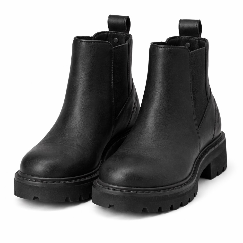 Sorel Waterproof Black Chelsea Boots Lug Sole Leather Size 9.5 - Picture 2 of 16
